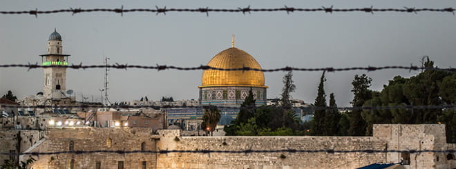 Jerusalem protected by barbed wire